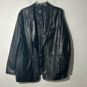 Gap Black vegan Leather Blazer